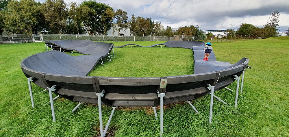 Hjólabraut - Playground with bike track in Vesturbær (FREE and cheap activities for kids in Rejkjavík) 